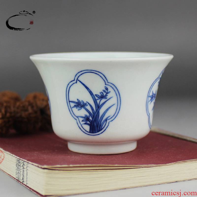Blue and white sample tea cup and auspicious jing DE collection master cup of jingdezhen ceramic teacups hand - made by patterns single CPU