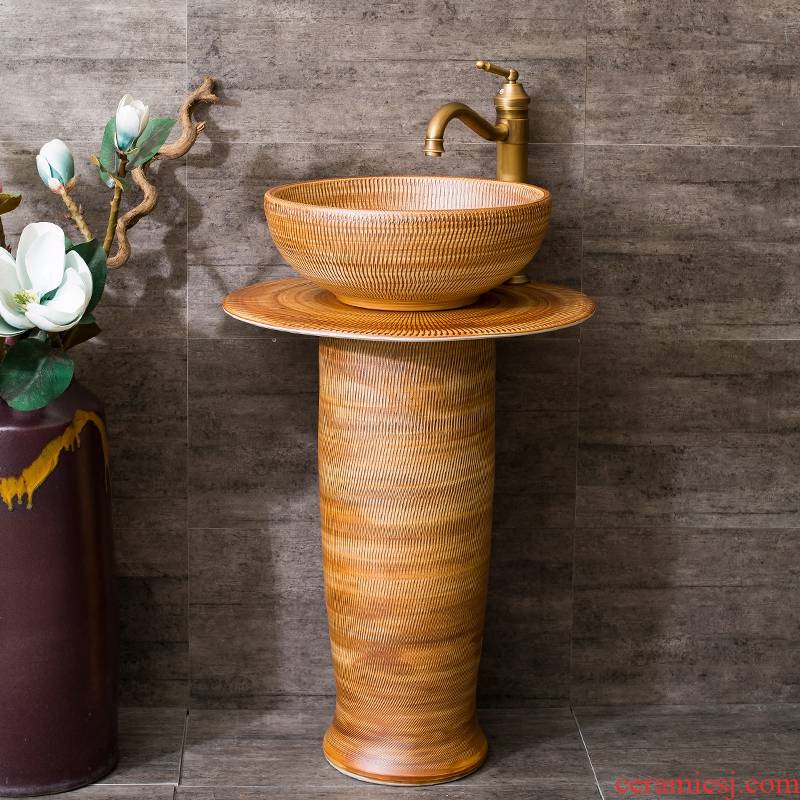 Jingdezhen ceramic column basin to one stage art basin water basin toilet lavabo, balcony suit