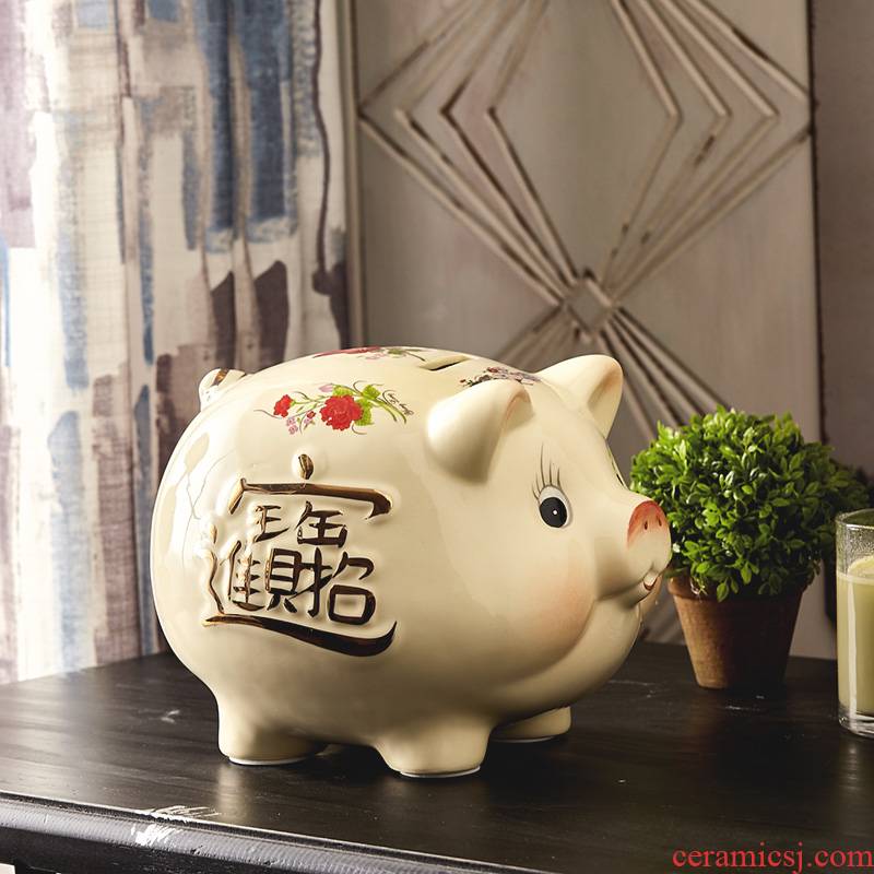 Jingdezhen ceramics pig piggy bank piggy bank home wine ark, adornment handicraft ceramic furnishing articles in the living room