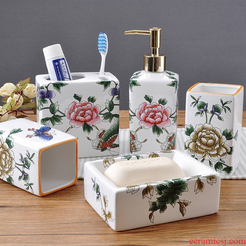 Chinese style ice crack high temperature ceramic bathroom five times I bathroom toiletries mouthwash toothbrush gargle suit