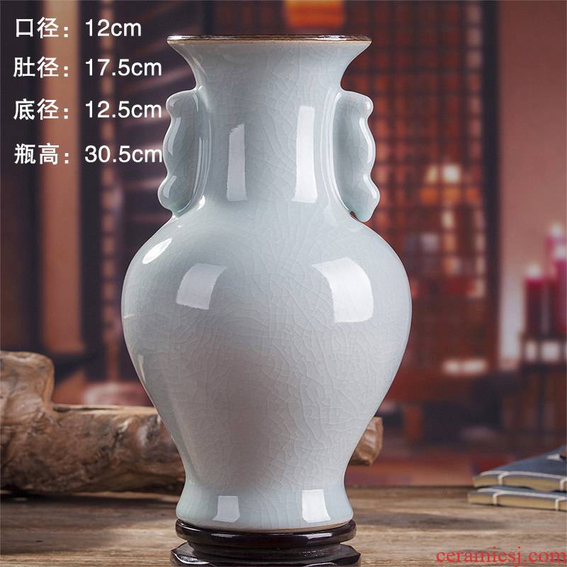 Jingdezhen ceramics vase household ice crack wine study office decoration sitting room furnishing articles