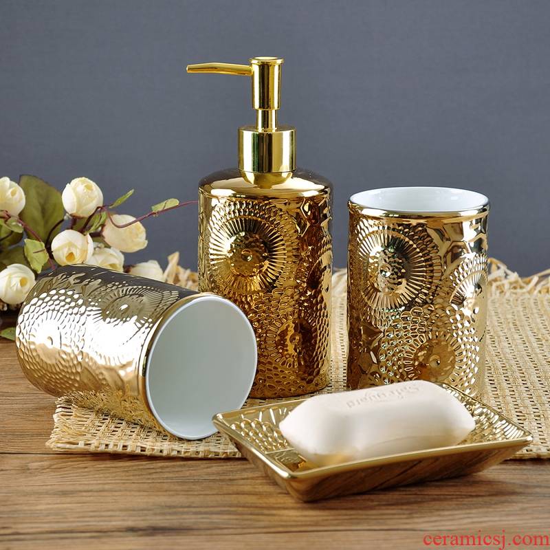 The Spot contracted and I creative electroplating gold ceramic sanitary ware household bathroom suite bathroom suite ornament
