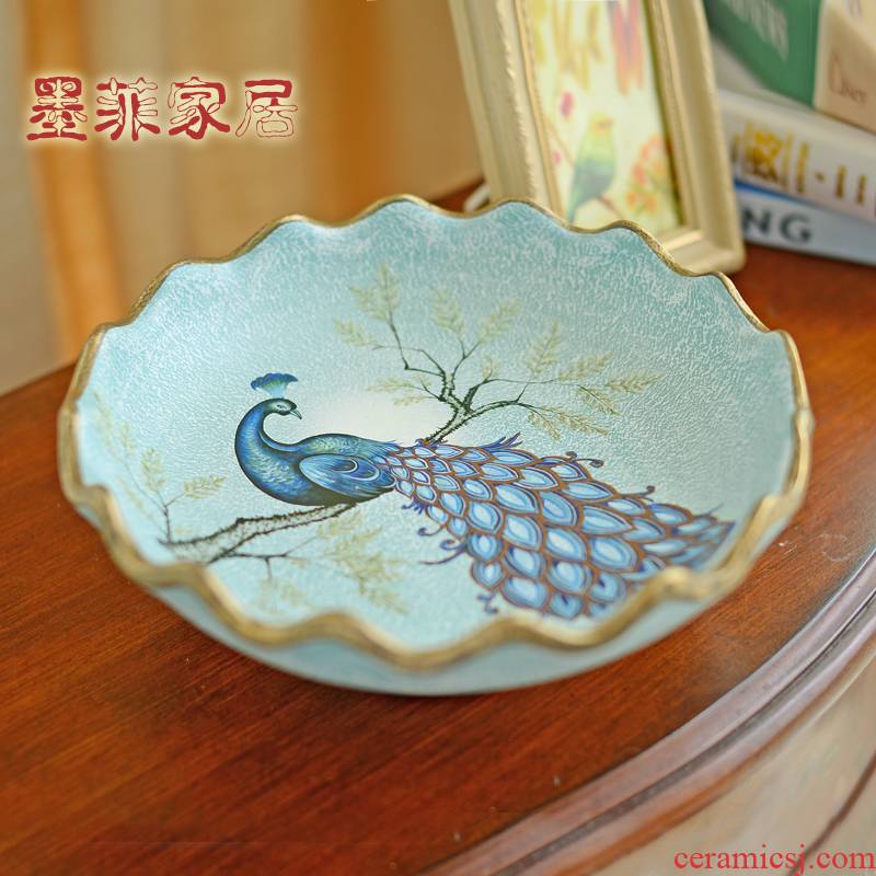 American light key-2 luxury ceramic dry fruit bowl Europe type restoring ancient ways compote luxurious sitting room adornment is placed big bowl tea table