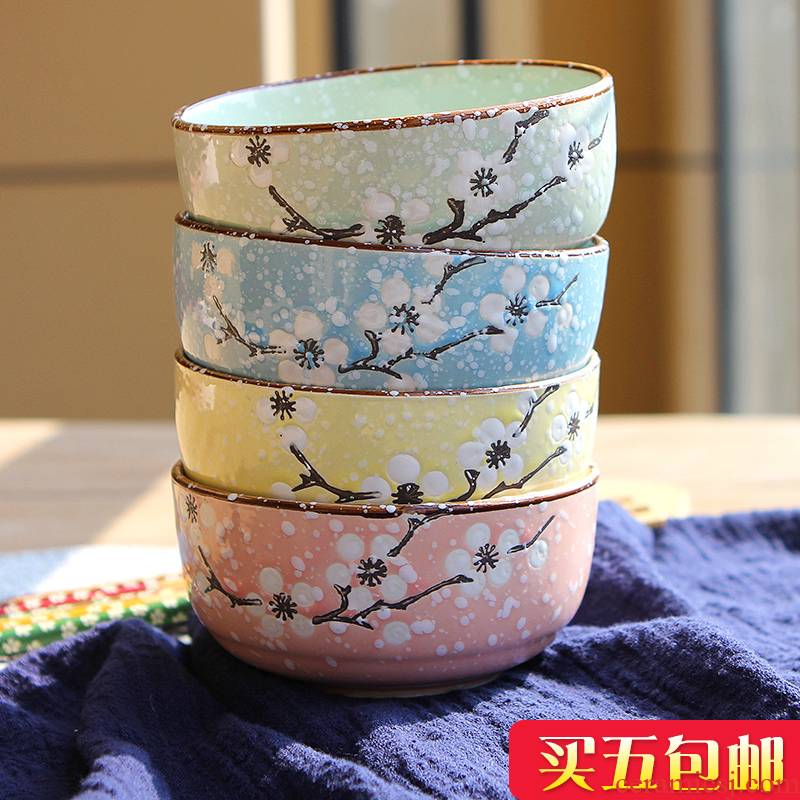 Jingdezhen ceramic bowl 4.5 inch Japanese lovely eat bowl household snowflake creative porringer ipads porcelain tableware