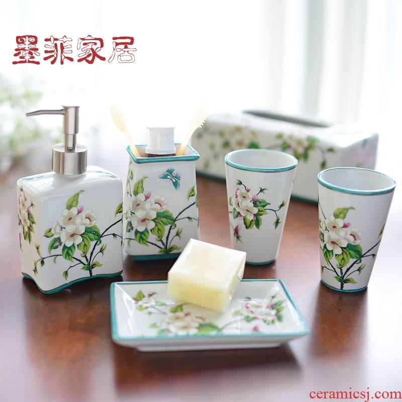 American ceramic sanitary ware has five pieces of new Chinese style bathroom toilet toiletries version into gift set furnishing articles