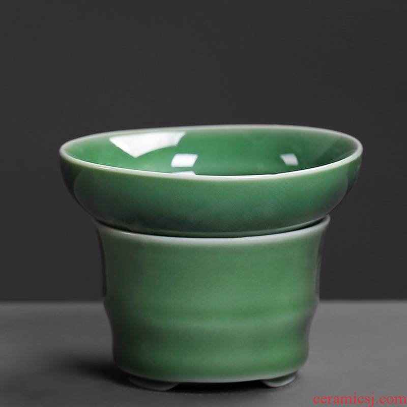 Celadon) ceramic filter tea filter kung fu tea tea set zero with mesh tea tea filters of household