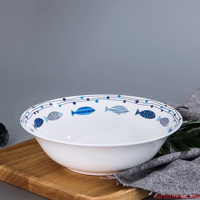Ipads porcelain bowl home 9 inches large rainbow such as use of jingdezhen ceramic bowl creative Japanese tableware, lovely large soup bowl