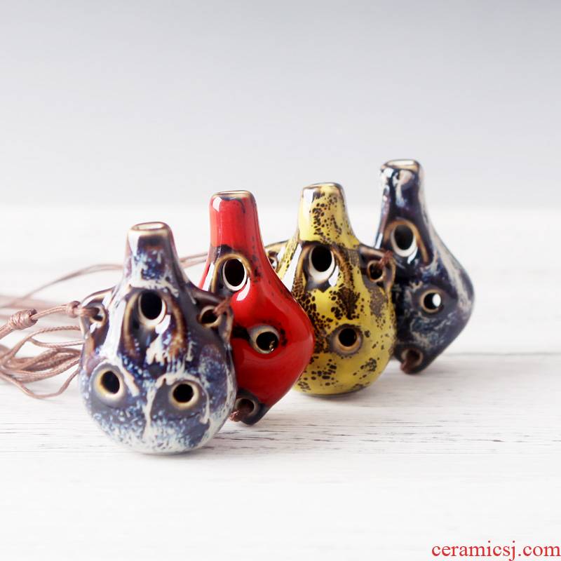 6 Kong Chu QingGe ocarina is instrument street source of jingdezhen ceramics by hand flute variable glaze whistle