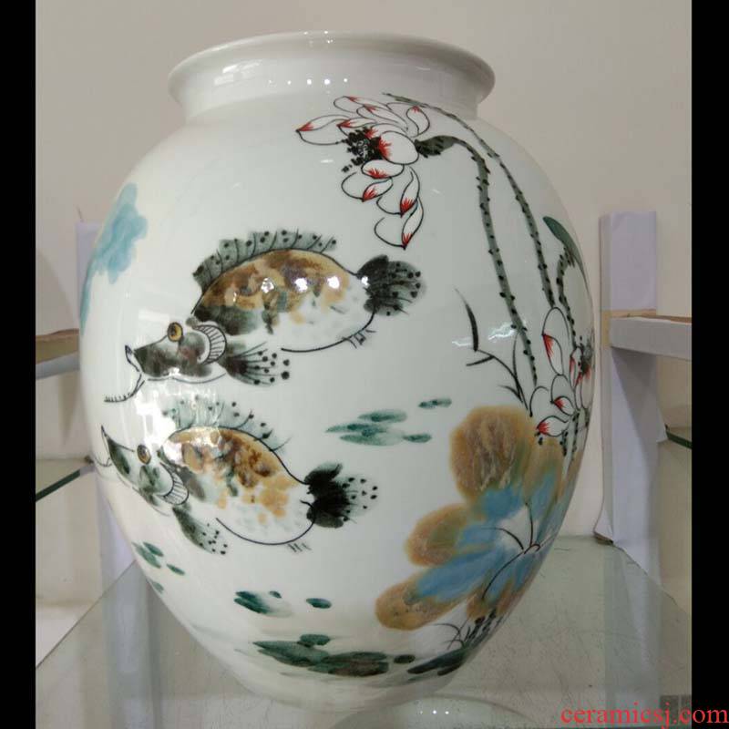 Jingdezhen hand - made ceramic vase furnishing articles hand - made ceramic white gourd lotus pot - bellied ceramic vase household soft outfit