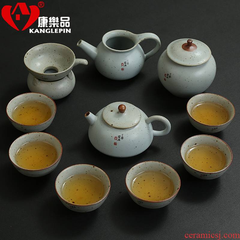 Recreational product kung fu tea set simple 6 people with creative modern ceramic teapot teacup fine suit
