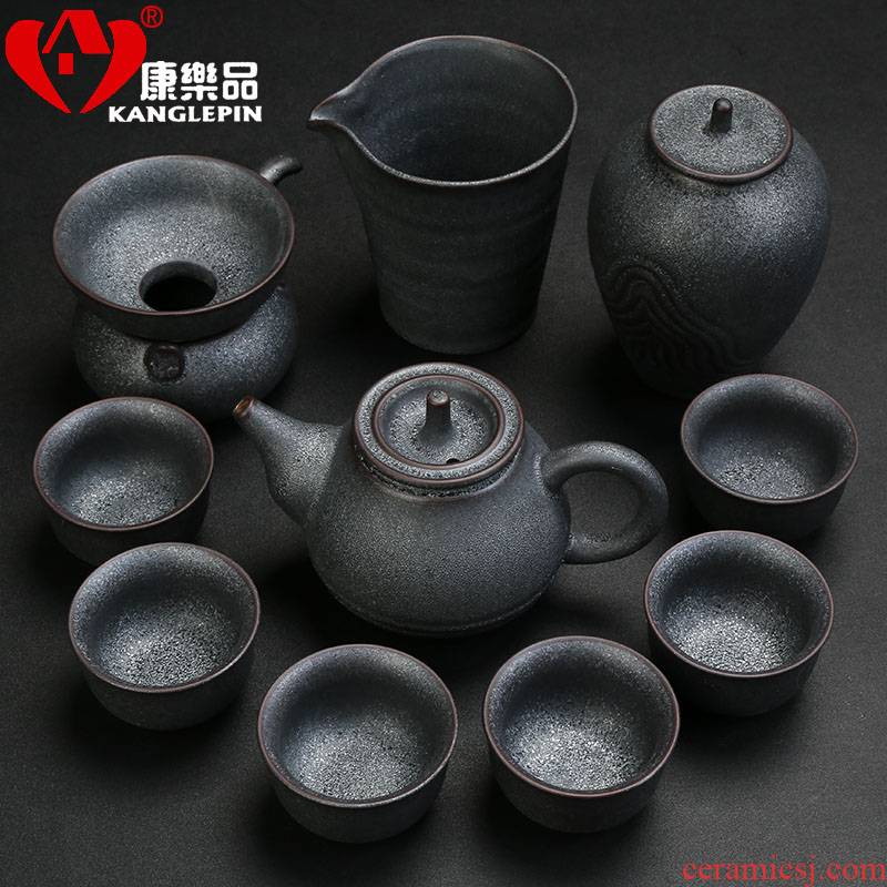 Recreational product office kung fu tea cup set household contracted and I sitting room of a complete set of black ceramic teapot