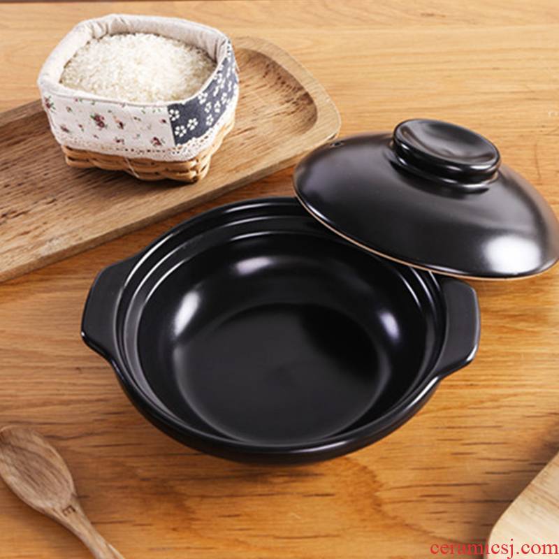 Soup rice casseroles, special high temperature resistant ceramic shallow pan conger gas small household bibimbap sand boil the chicken rice