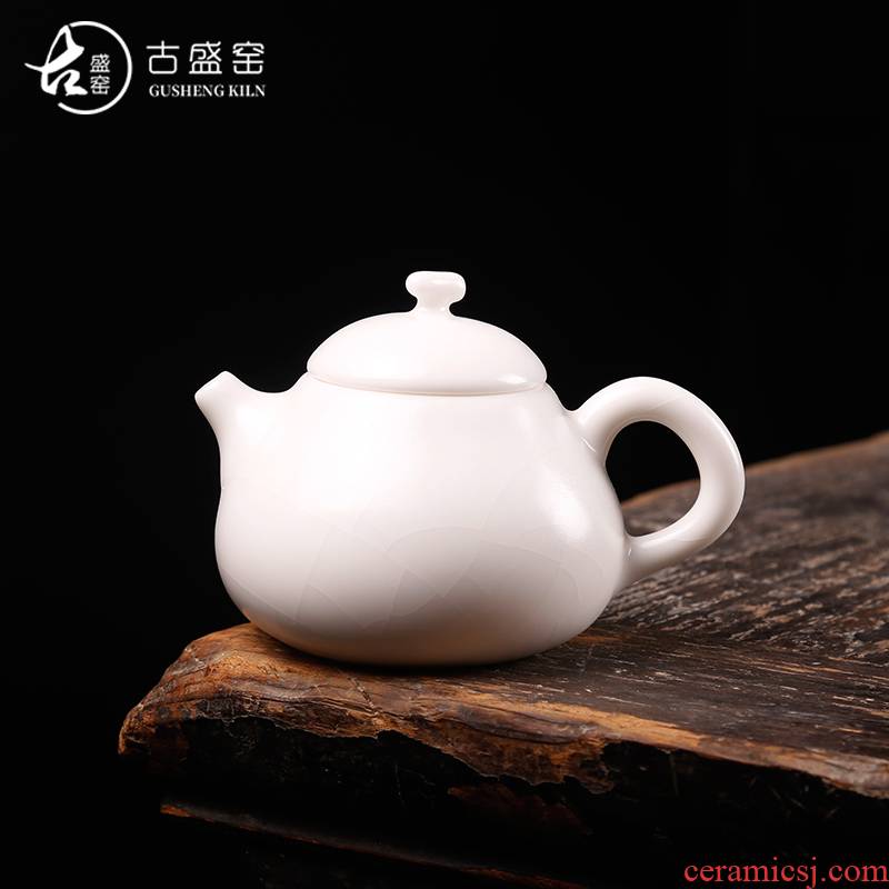 The ancient ivory white sheng up your up porcelain teapot of Confucianism is The teapot on single pot of ceramic kung fu tea set little teapot