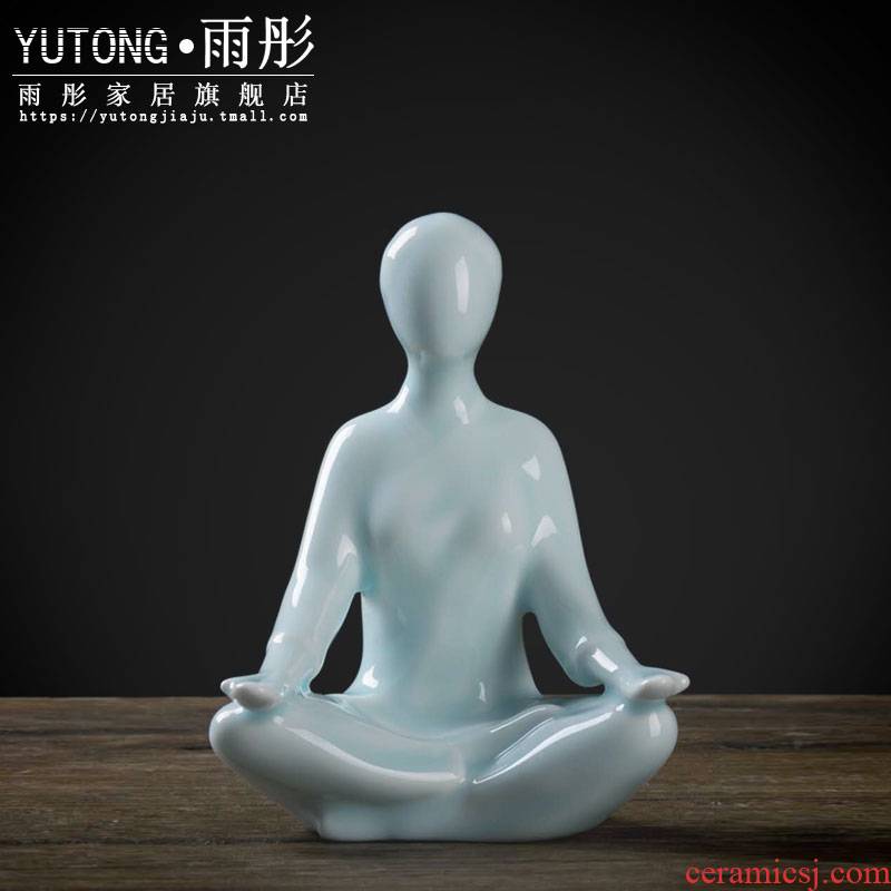 Zen yoga character ceramic creative new Chinese style household act the role ofing is tasted porch decorate furnishing articles crafts gift decoration