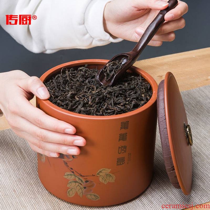 The kitchen a kilo with violet arenaceous caddy fixings large pu 'er tea storage moistureproof and POTS of household receives tieguanyin