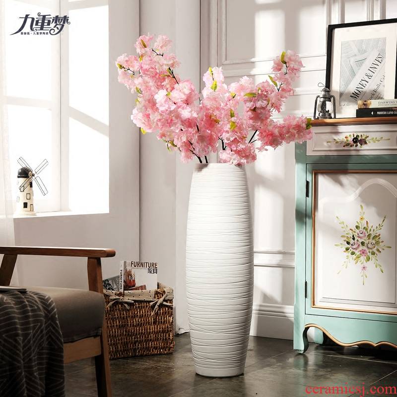Jingdezhen ceramic art new Chinese vase large dried flower adornment furnishing articles home sitting room ground hotel porch
