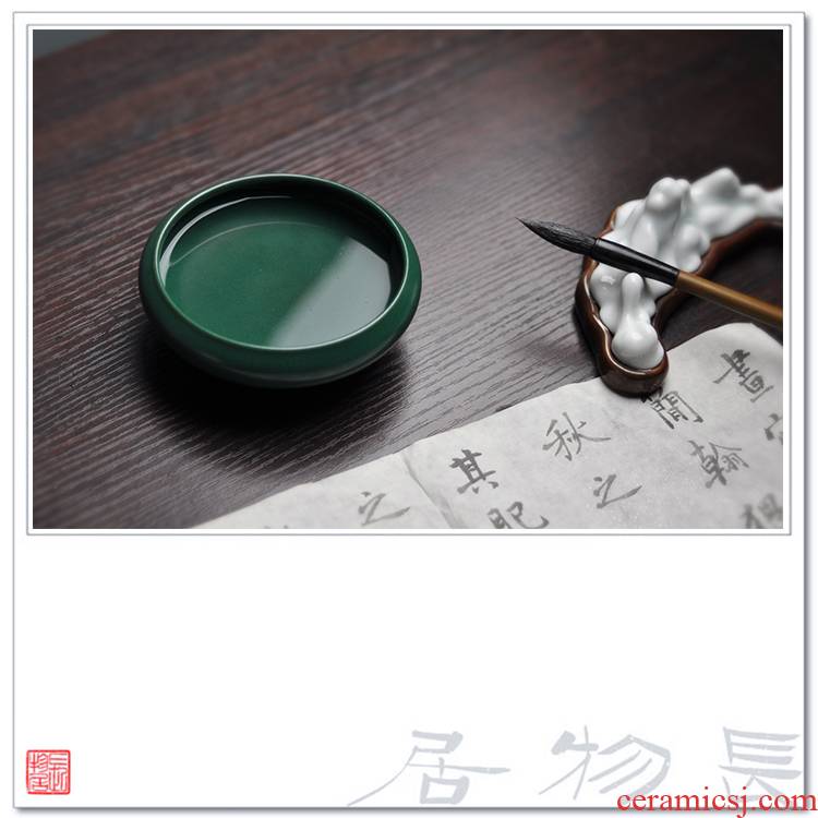 Offered home - cooked view flavour malachite green in writing brush washer trumpet archaize ceramic writing brush washer from jingdezhen porcelain four by hand
