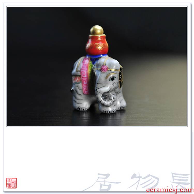 Offered home - cooked hand - made in pastel paint snuff bottle of taiping have jingdezhen ceramic four ancient manually as play