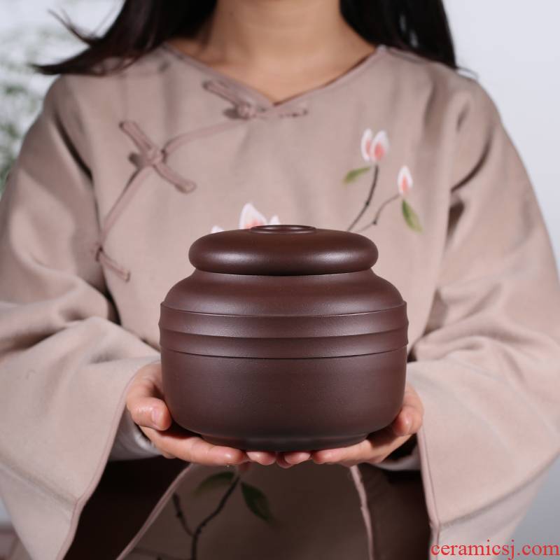 Shadow enjoy high - quality goods violet arenaceous caddy fixings large pu - erh tea can wake receives ceramic seal storage tanks undressed ore JH purple clay