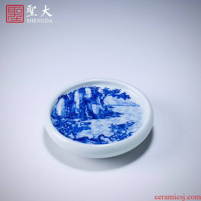 Santa mooring boat tougue buy blue and white pine just hand - made ceramic cover all hand jingdezhen kung fu tea accessories