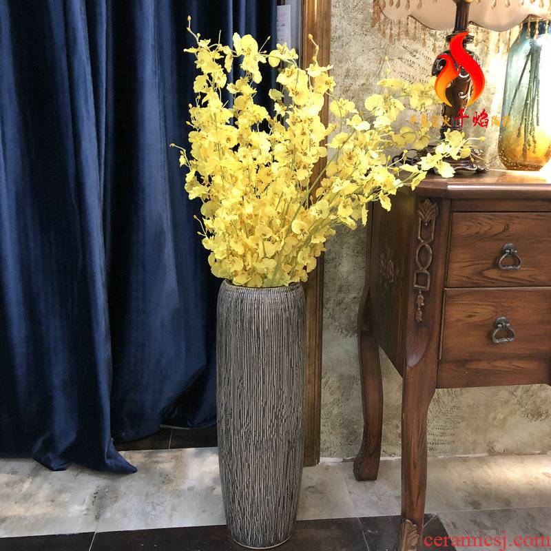 Jingdezhen ceramics vase landing modern north European style living room decoration furnishing articles lucky bamboo contracted the flower arranging flowers
