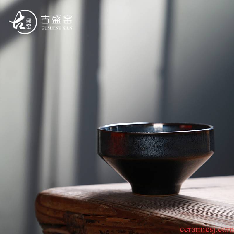 Ancient sheng up built new oolong light temmoku droplets squama lines master single sample tea cup cup song dynasty porcelain bowl