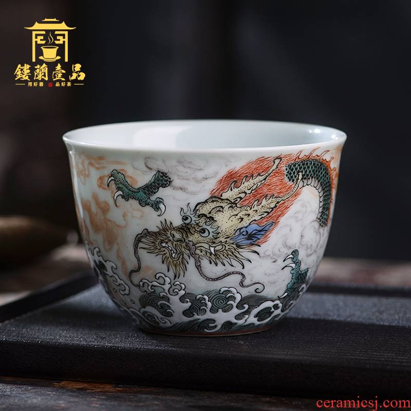 Jingdezhen ceramics all hand - made GuCaiYun sea dragon master cup tea cup personal single cup tea cups