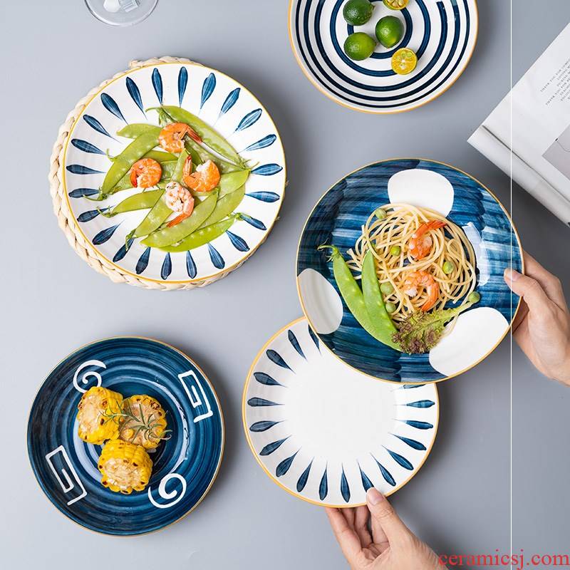 Ceramic plate Japanese household FanPan creative dishes soup plate character breakfast dish fruit salad dish steak dinner plate