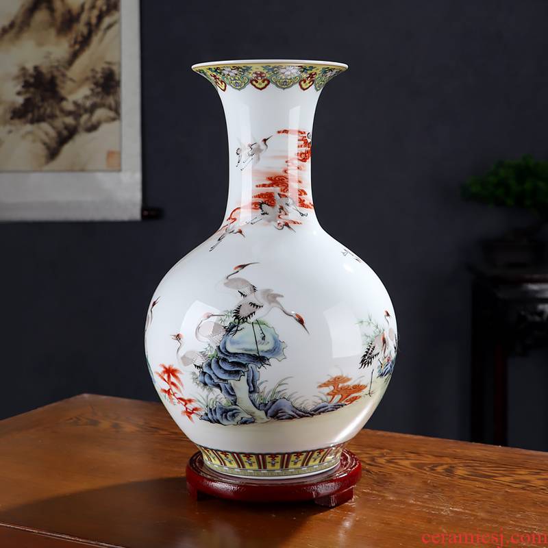 Fine ceramic vase vase of porcelain of jingdezhen chinaware big sitting room adornment manual craft Chinese flowers, dried flowers