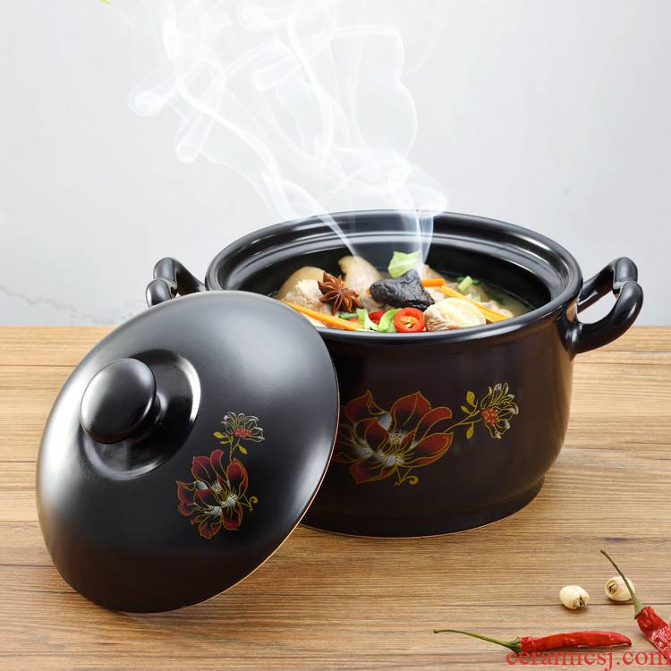 Buy one, get one crock pot stew of household ceramics simmering casserole soup pot gas flame to hold to high temperature crock in clay pot soup