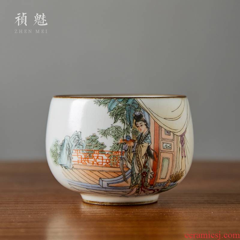 Shot incarnate your up hand - made of red chamber wonderful jade cup of jingdezhen ceramic kung fu tea master sample tea cup cup single CPU