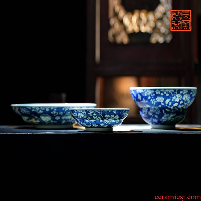 Offered home - cooked ju long up controller hand - made porcelain white flowers breakfast or bowl of jingdezhen porcelain tableware by hand