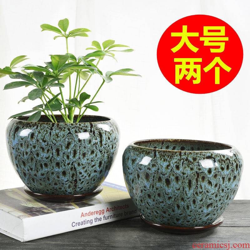 Large ceramic flower POTS with tray was special offer a clearance of creative move money plant bracketplant mostly meat wholesale flower pot