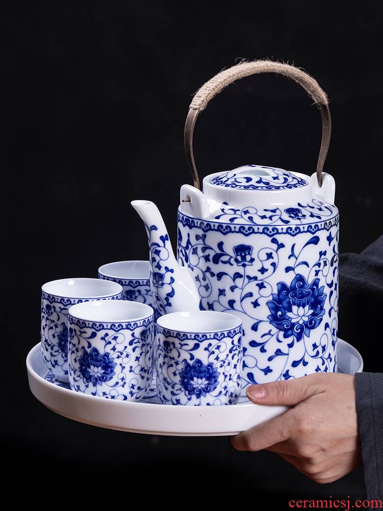 Jingdezhen ceramic teapot cool household girder kettle pot teapot high - capacity old large cold suit kettle