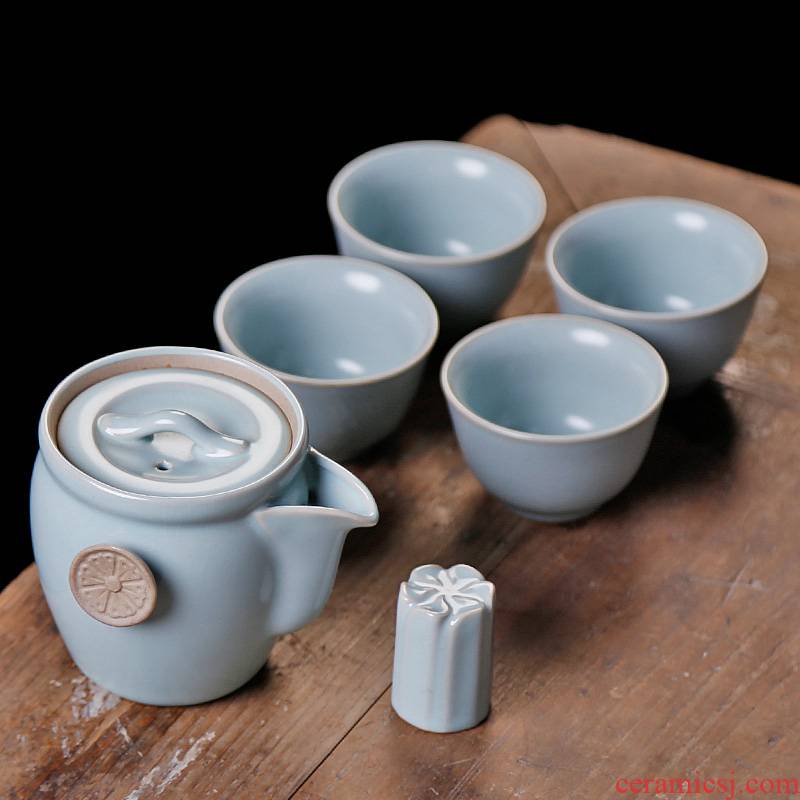 Your up with a pot of four cups of portable travel tea set small suit ceramic home office kung fu tea tea cup