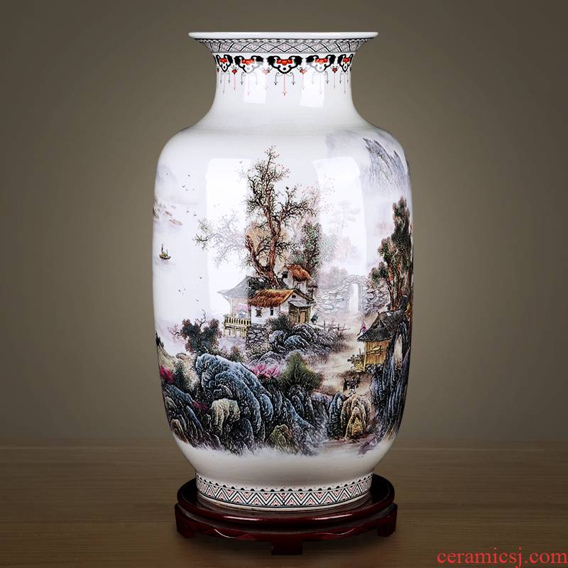 Jingdezhen ceramics powder enamel antique Chinese style every year more than white gourd vase of large sitting room adornment is placed