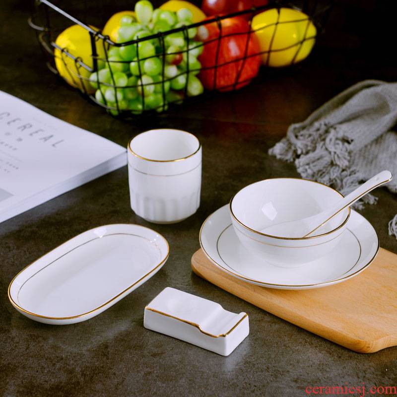 Jingdezhen tableware creative hotel table dishes spoon towel plate up phnom penh chopsticks rack in suit style of restaurant
