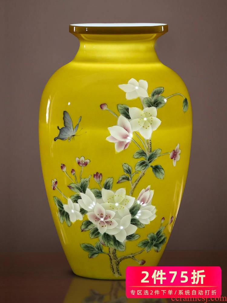 Jingdezhen ceramics yellow emperor hand - made exquisite knife clay vase furnishing articles creative home TV ark, adornment