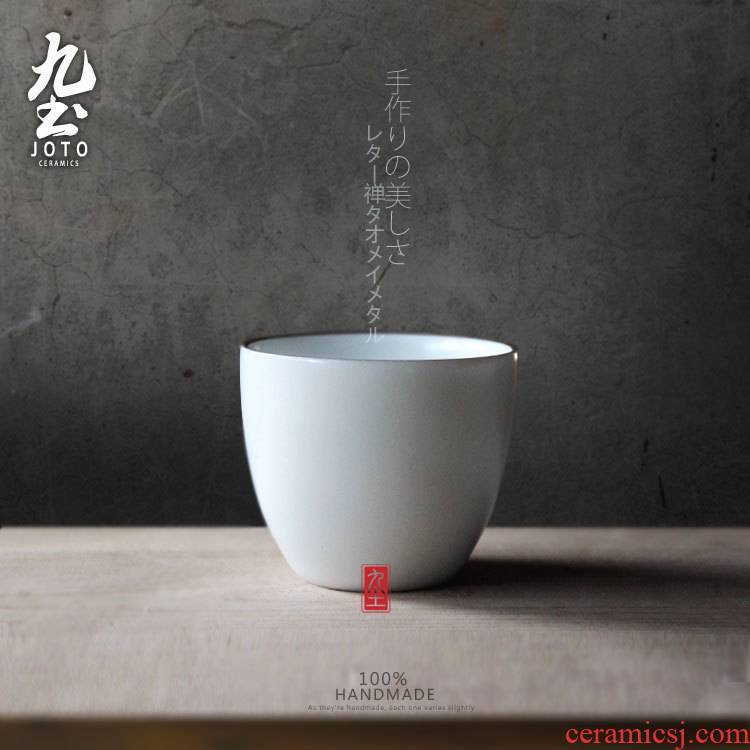 About Nine soil sample tea cup tea banquet side zijin Japanese white porcelain of jingdezhen thin foetus kung fu cup of the tea taking tea cups water