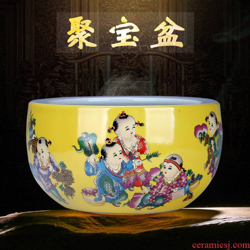 To make yellow cornucopia furnishing articles tong qu home sitting room of jingdezhen ceramics desktop small aquarium flowerpot