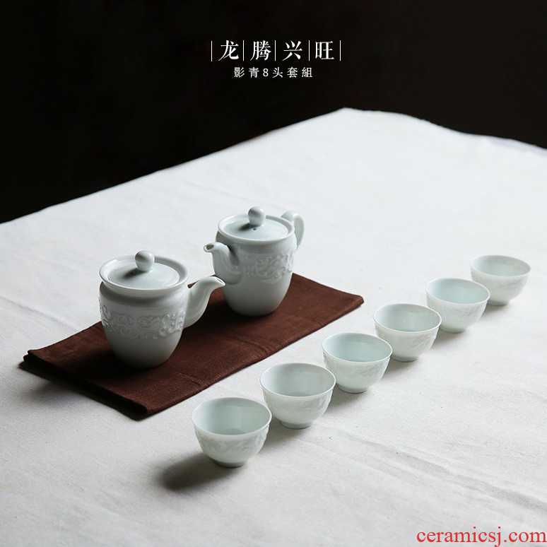 Three frequently hall was suit ceramic teapot and teacup fair keller jingdezhen celadon is the whole set of kung fu tea set