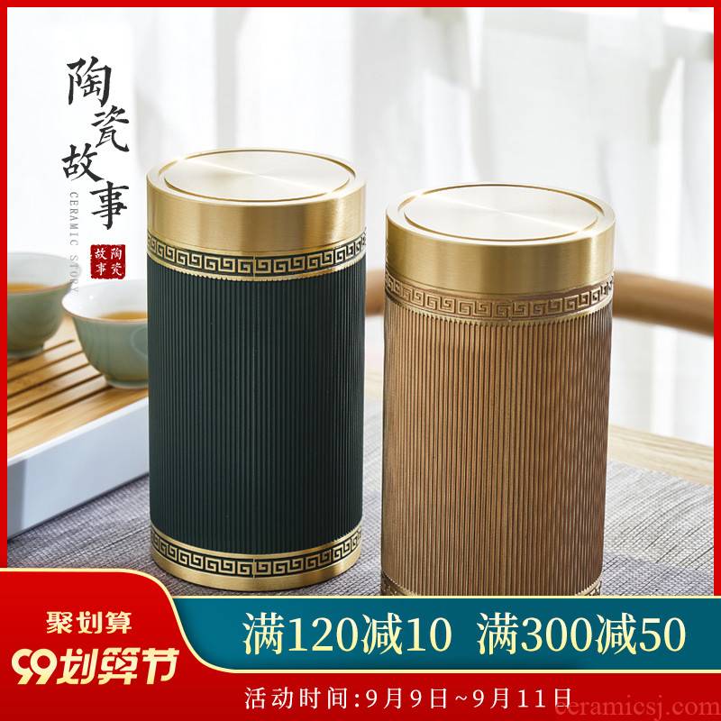 Pure brass ceramic story pu 'er tea pot size seal storage POTS stock POTS kung fu tea accessories