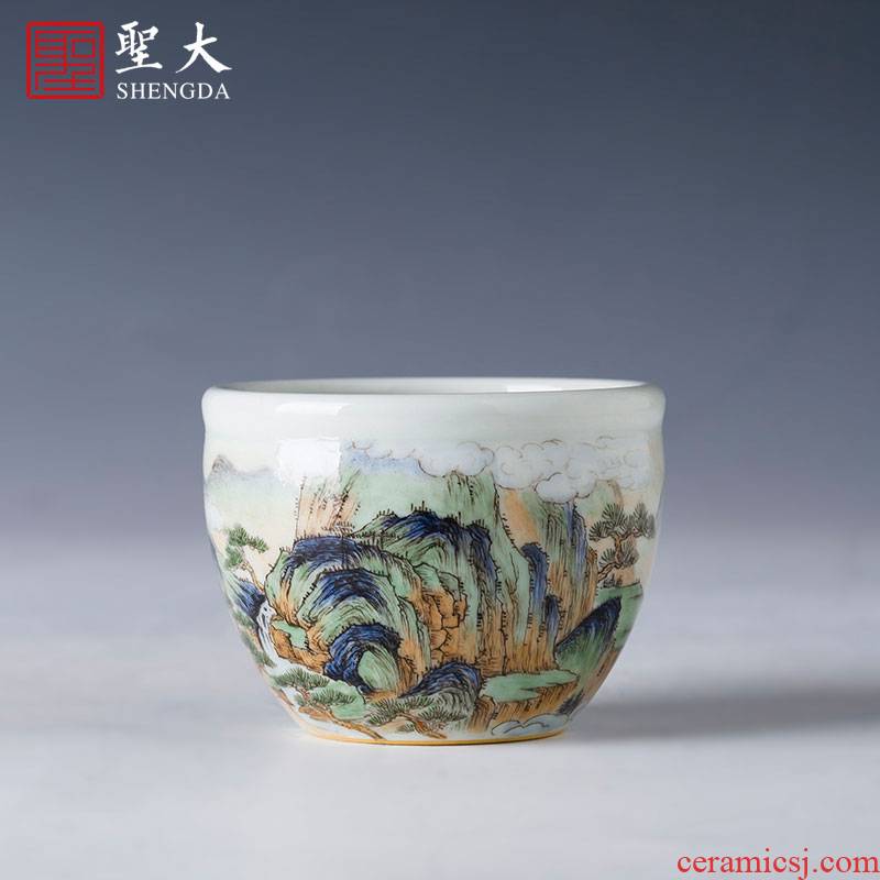 St the ceramic kung fu tea master cup manual hand - made pastel put khe sanh crane cylinder cup of jingdezhen tea service by hand