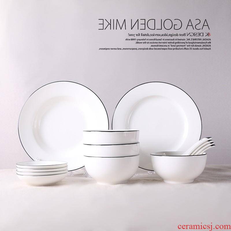 The kitchen bowl chopsticks tableware ceramic bowl dish dish hotel gift set hand touchline job new dishes