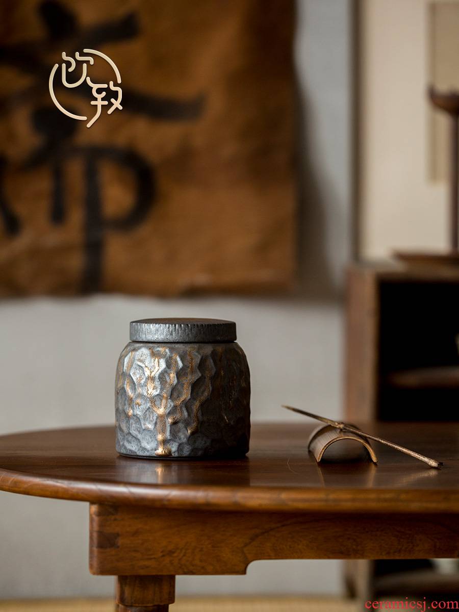 Ultimately responds to coarse pottery tea pot of gold glaze Japanese small and mini ceramic POTS of tea storehouse puer tea storage POTS
