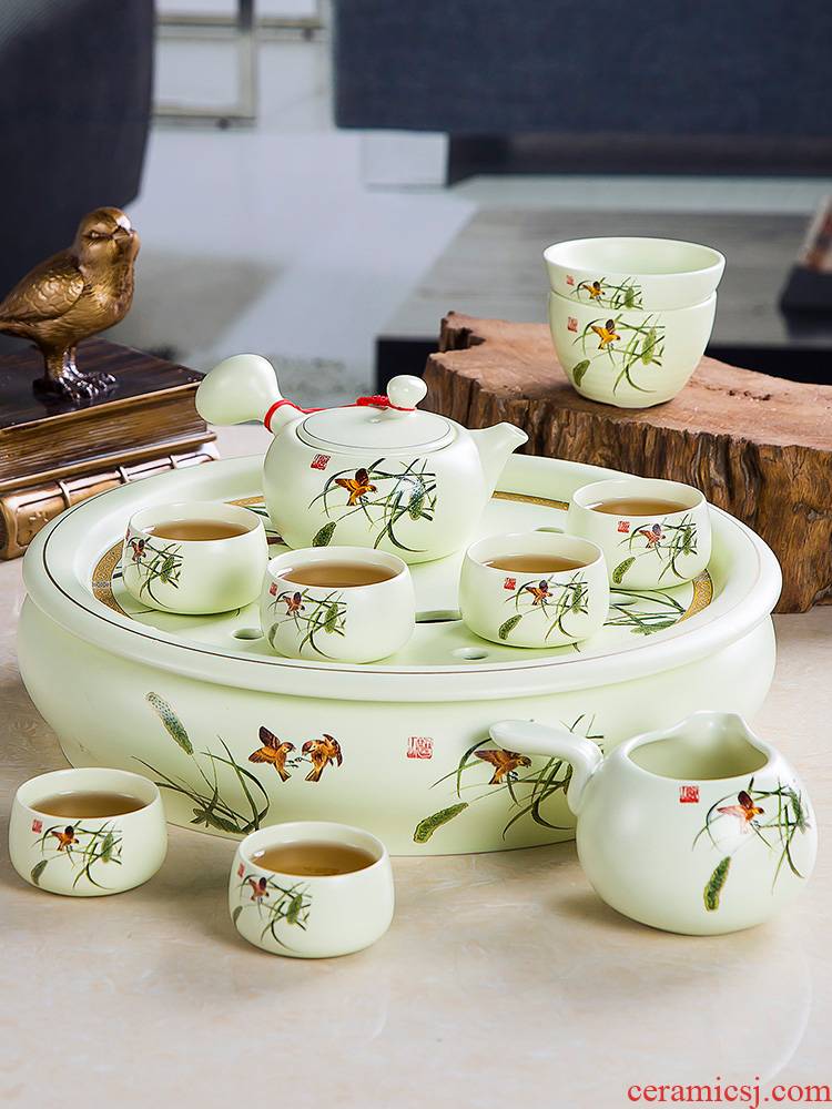 The Home of kung fu tea tea tea set office high - grade jingdezhen ceramic teapot teacup of a complete set of ground