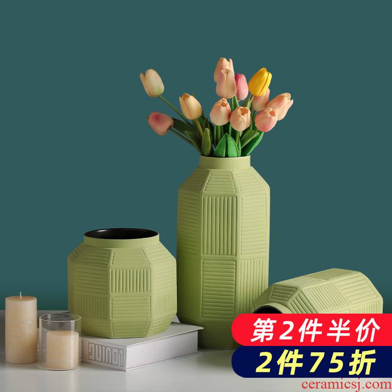 Nordic ceramic dry flower vase creative I and contracted home sitting room TV cabinet table arranging flowers adornment furnishing articles