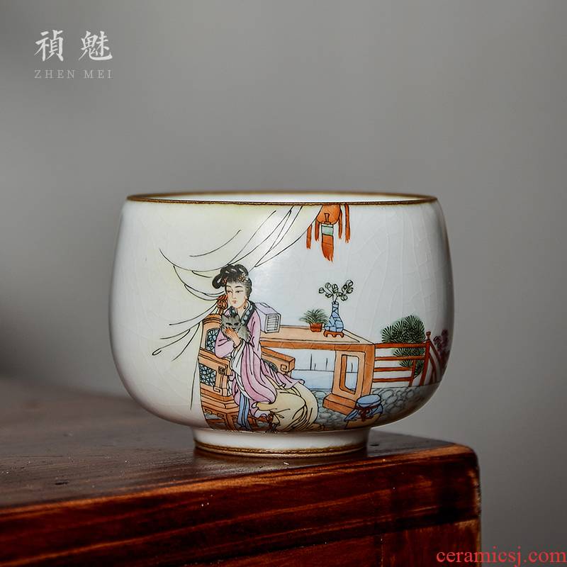 Shot incarnate your up hand - made long Lou qin ke jingdezhen ceramic cups kung fu tea master cup personal single CPU