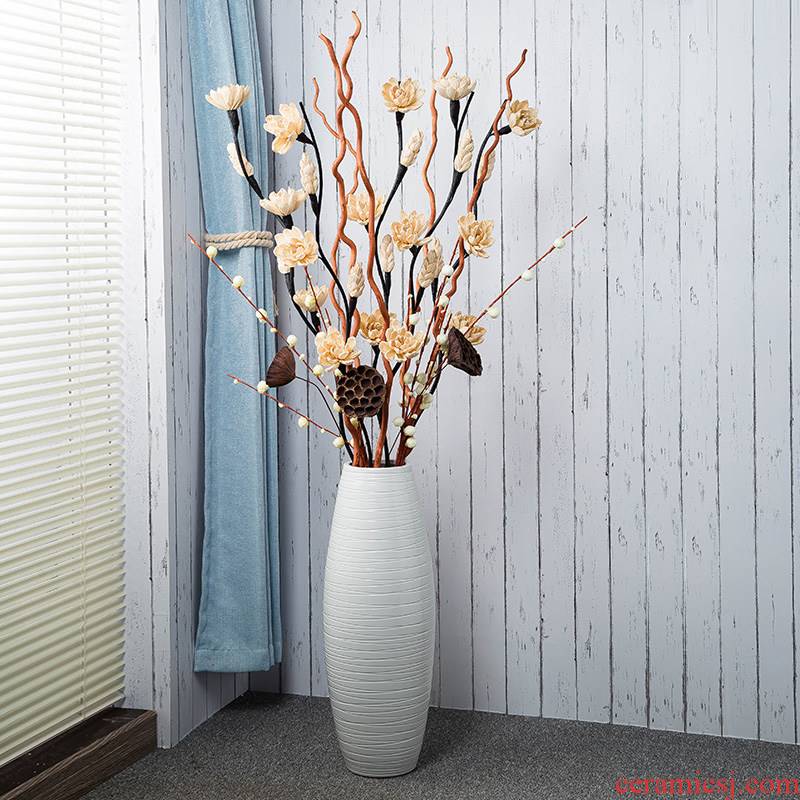 Gagarin ground ceramic vase large dry flower is placed white Nordic flower arrangement of I and contracted sitting room adornment