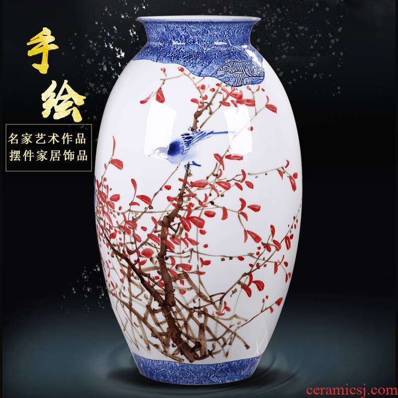 Jingdezhen ceramic hand - made vases furnishing articles household act the role ofing is tasted flower decoration in the sitting room TV cabinet decoration 50 high